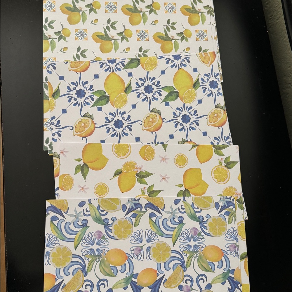 Lemon/mediterranian 12x12 scrapbook Paper / 24 sheets